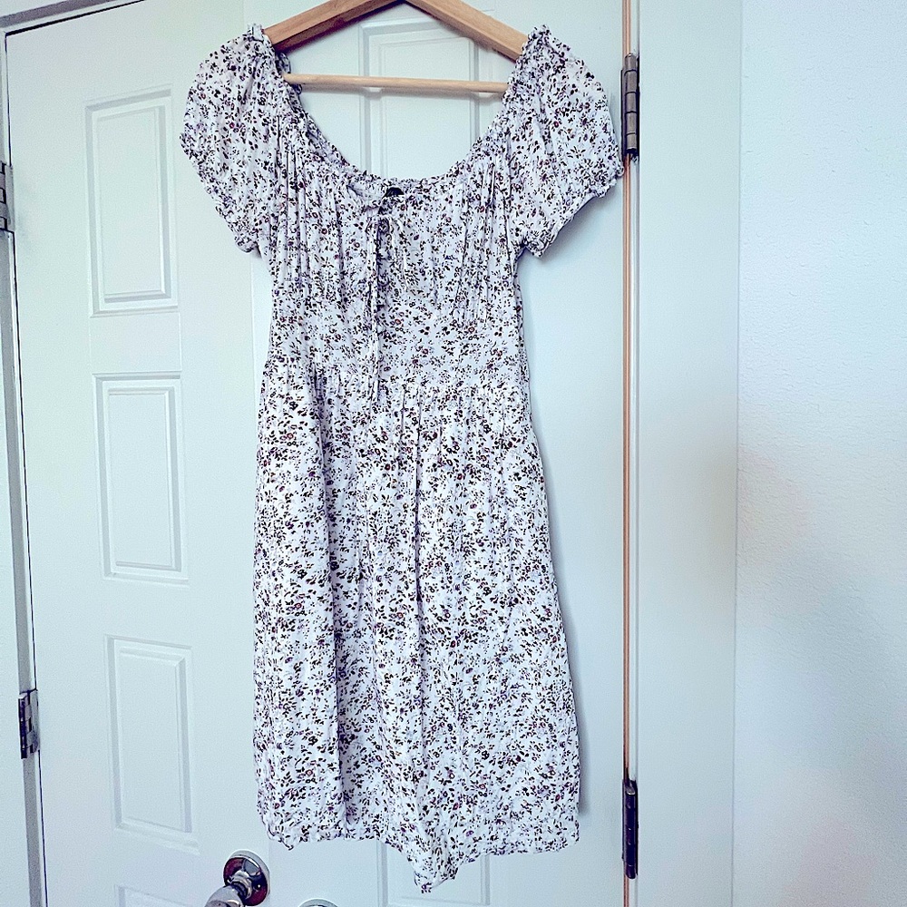 J. Crew Short White Floral Summer Dress